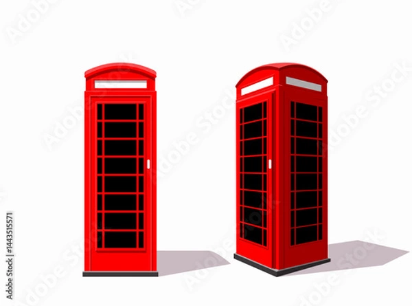 Fototapeta Red Telephon boxes. Isolated vector objects