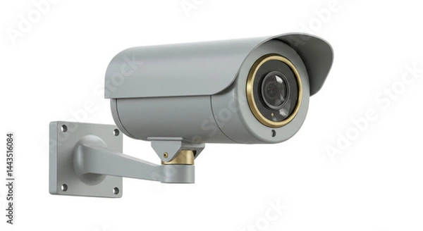 Fototapeta Isolated Security Camera with Gray Casing