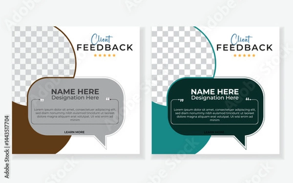 Fototapeta Flat Style Testimonial Section Design.