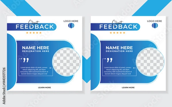 Fototapeta Elegant Client Feedback Template for Business Use.