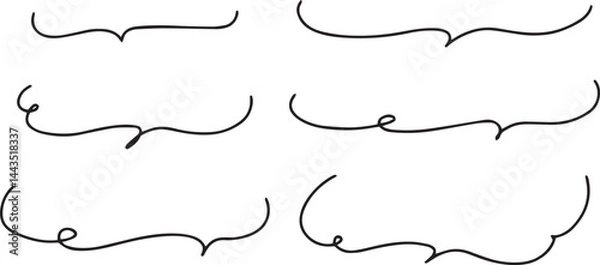 Fototapeta 手描き ト 広告用  シンプルな線の手書きの吹き出しセット