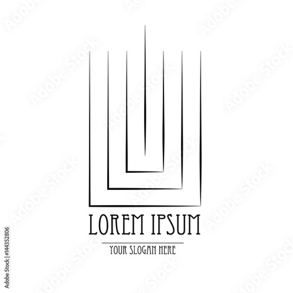 Obraz Lorem ipsum logo. Simple lines with text on the white background