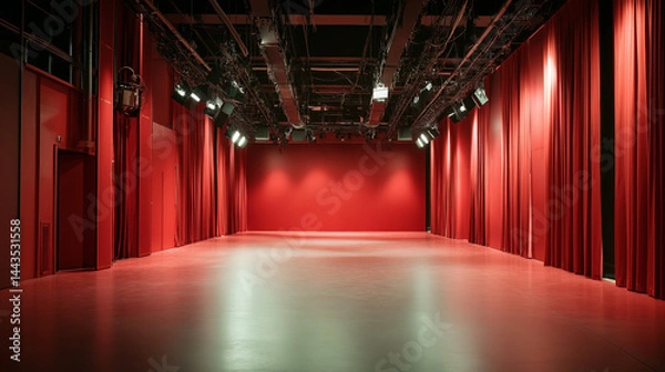 Fototapeta Elegant Studio Spaces with Drapes – Soft Light & Stylish Interiors