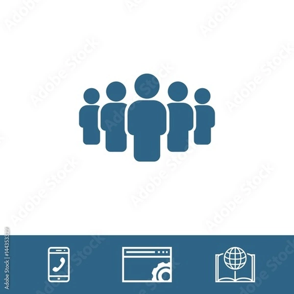 Obraz people with the leader icon stock vector illustration flat design