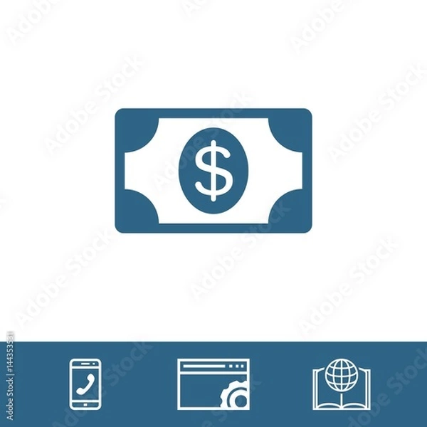 Fototapeta dollar money icon stock vector illustration flat design