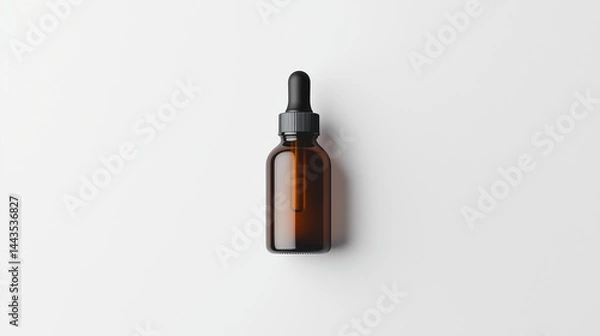 Obraz Black dropper bottle mockup on white background  

