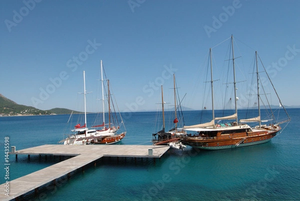 Obraz bodrum coast and sailboats
