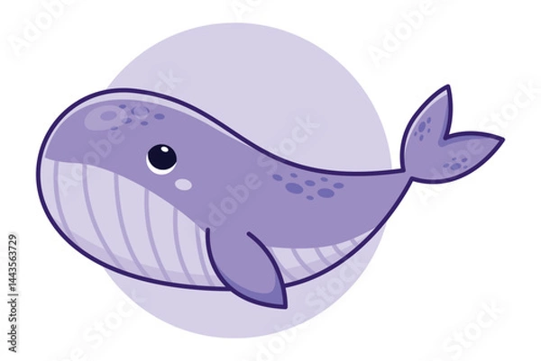 Obraz Cute cartoon whale. Illustration for children. Hand drawing. Vector illustration