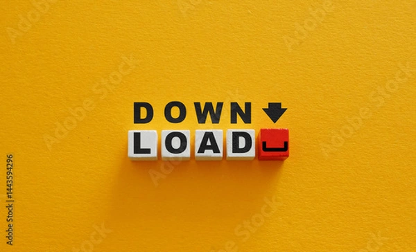 Obraz Cubes with the word download. Information transfer.