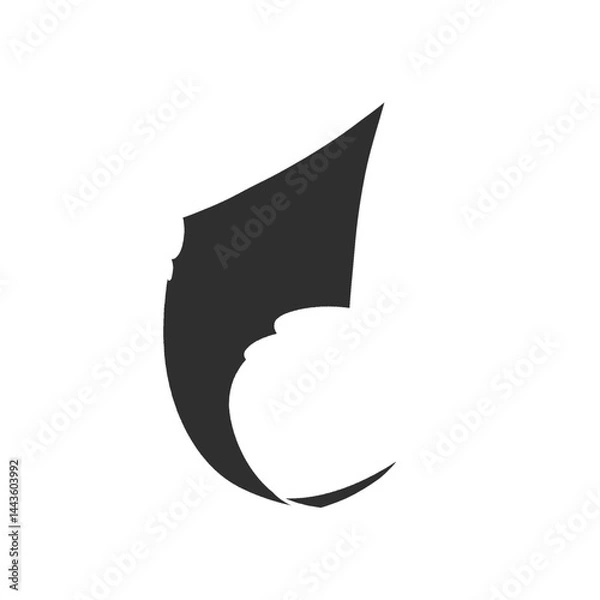 Fototapeta curved arrow icon facing up slanting to the right without background