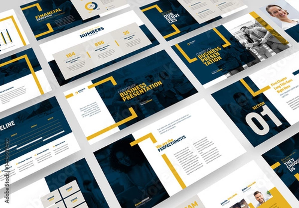 Fototapeta Business Presentation Slide Deck  Template