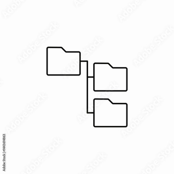 Fototapeta folder hierarchy organization icon sign vector