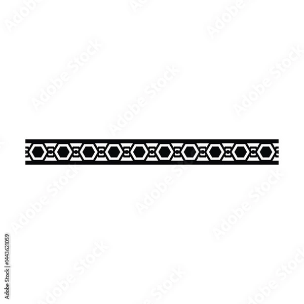 Fototapeta Ancient border frame icon, pattern divider horizontal line vector shape icon for decorative vintage doodle element