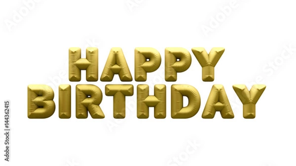 Fototapeta 3D text Happy Birthday