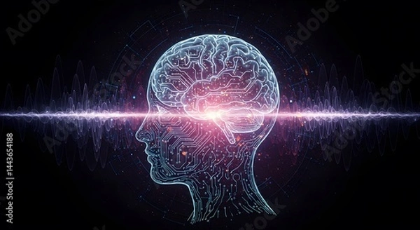 Obraz Quantum artificial intelligence with neural network and qubits