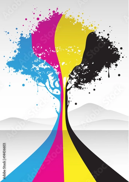 Fototapeta cmyk color tree