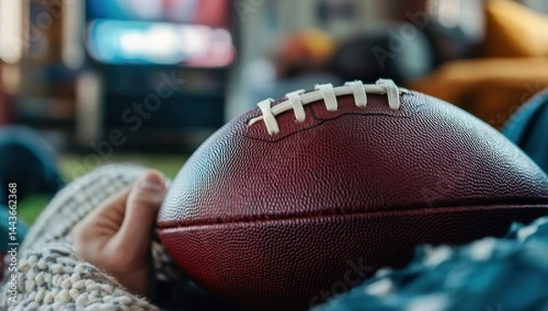 Obraz A Close-up of a Football, Perfect for Game Day