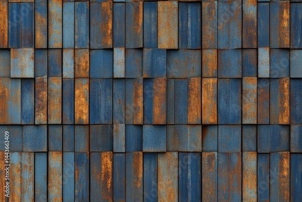 Obraz Rustic Geometric Metal Wall Design