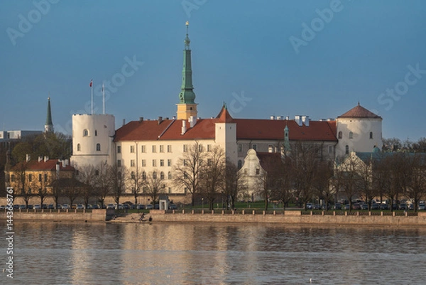 Obraz Riga castle at sunset, Latvia