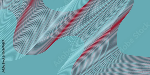 Fototapeta Abstrack dark red background with geometric shapes, waves and lines. 3D illustration