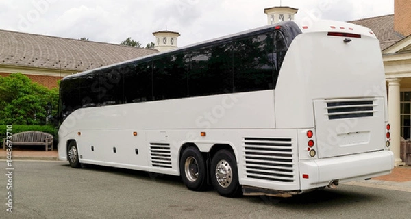 Fototapeta Parked tour bus. Nobody. 
