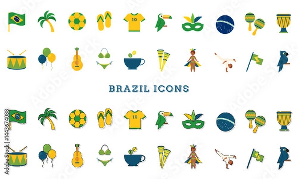 Obraz Complete Brazil theme collection. Vector