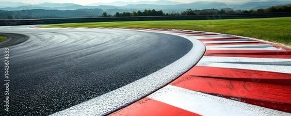 Fototapeta Race track with sharp curves, cut out