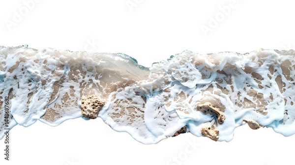 Obraz Breathtaking Aerial View of Sea Waves Crashing on Rocky Beach