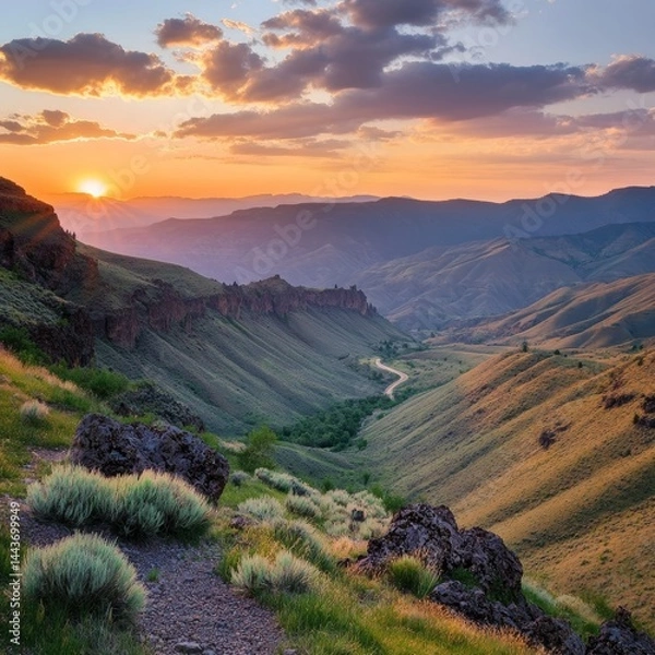 Obraz Seven Devils & Hells Canyon seen from Heaven's Gate.