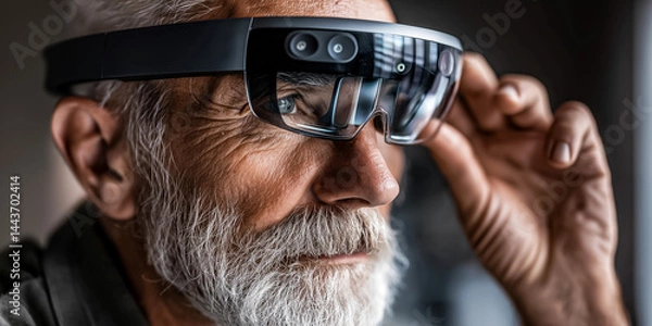 Fototapeta Elder Uses AR for Memory Prompts