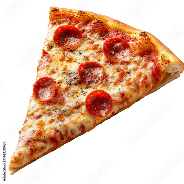 Obraz Enjoy delicious pepperoni pizza slice kitchen food isolated on transparent background