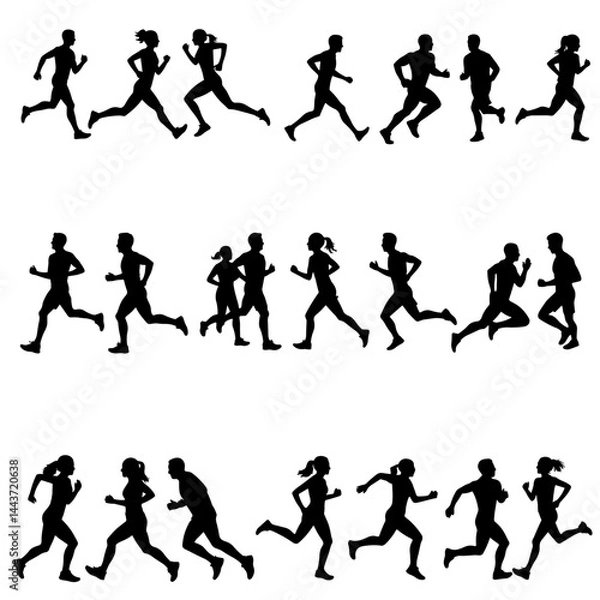 Fototapeta Runner Vector icon logo run