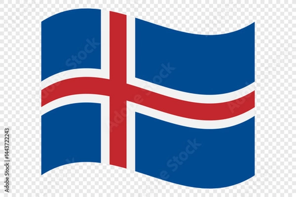 Obraz Icelandic national flag on transparent background