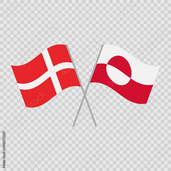 Obraz Greenland and Denmark flags. Vector illustration