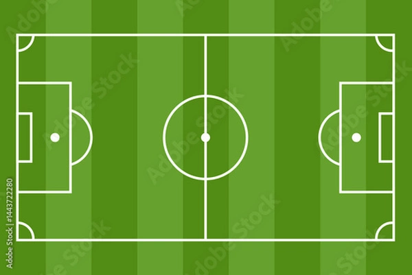 Obraz Green grass soccer field vector background