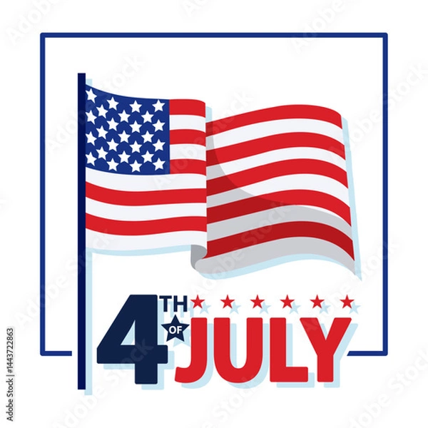 Obraz USA flag waving. Vector