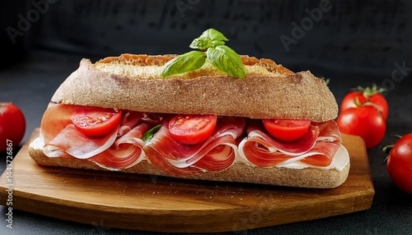 Obraz sandwich with tomato and cheese