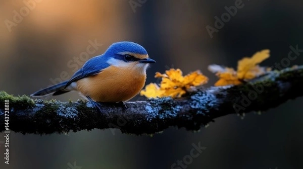 Obraz Small bird perched on branch