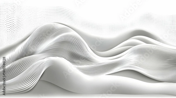 Fototapeta Abstract white wave pattern background for website design