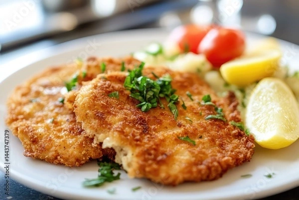 Obraz Schnitzel. AI generated illustration.
