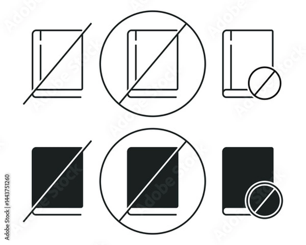 Obraz Reading books prohibited. Illustration vector