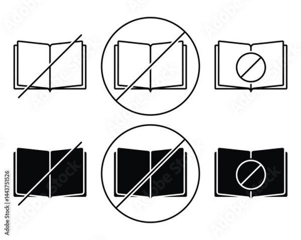 Obraz Forbidden books icon. illustration vector