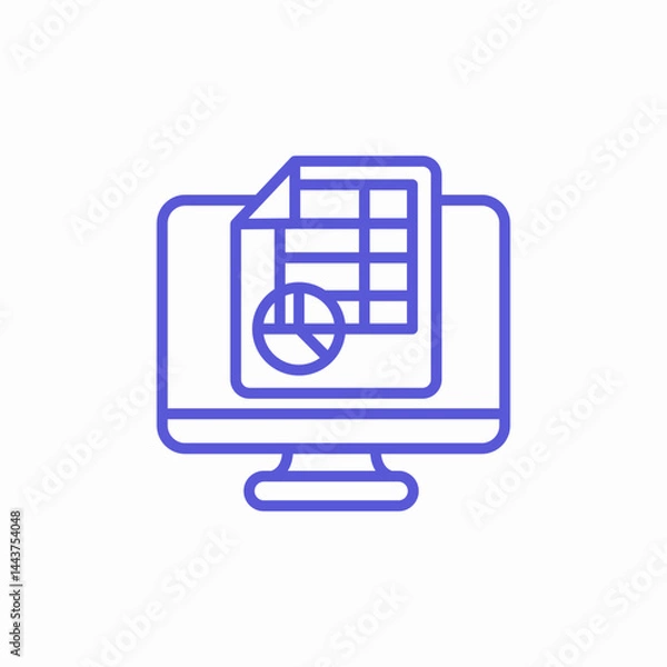 Fototapeta online spreadsheet tool icon sign vector