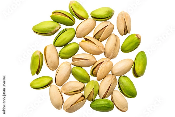 Fototapeta  pistachio nuts in their shells on a transparent background