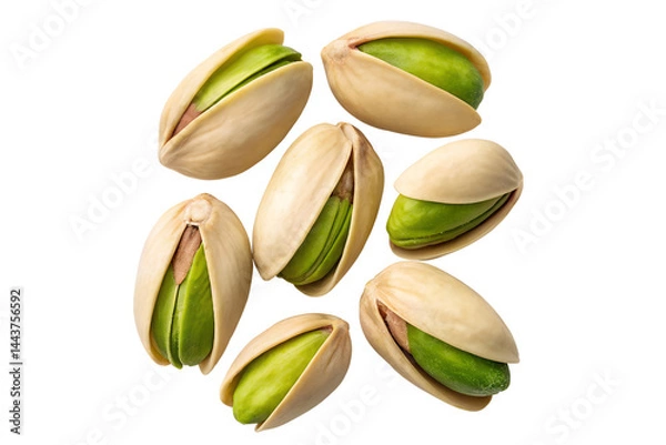 Fototapeta  pistachio nuts in their shells on a transparent background