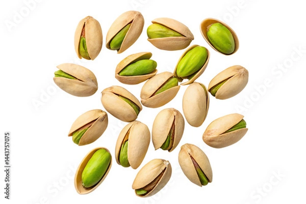 Fototapeta  pistachio nuts in their shells on a transparent background
