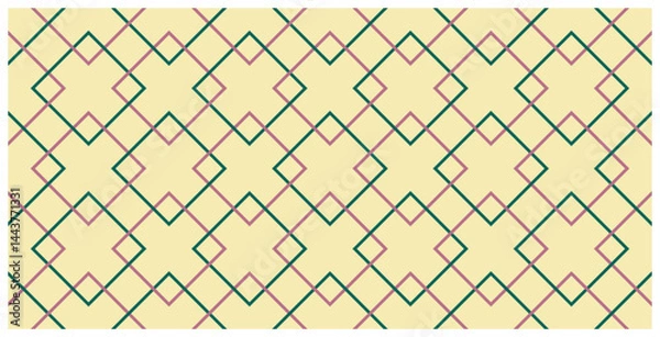 Fototapeta Decorative diamond pattern design. Seamless background with colorful diamond pattern lines.