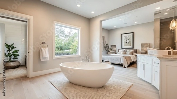 Obraz Luxurious open-concept master bath