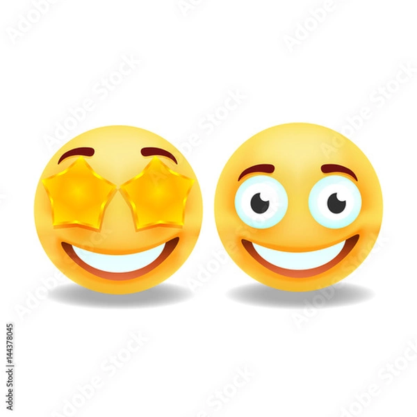 Obraz Yellow smileys on the background