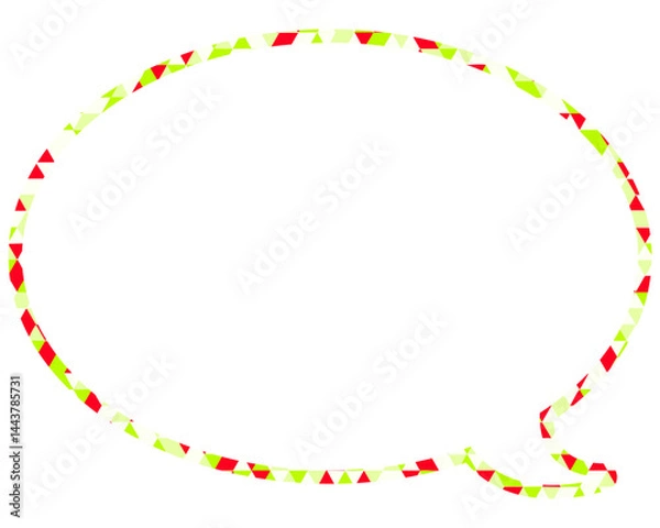 Fototapeta ステンドグラス風吹き出し　三角形模様　丸形